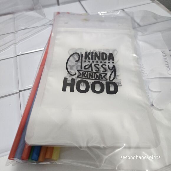 Sassy Sayings 10 Drink Pouches Bags with Straws - Reclosable Zipper Stand-up - Picture 6 of 7